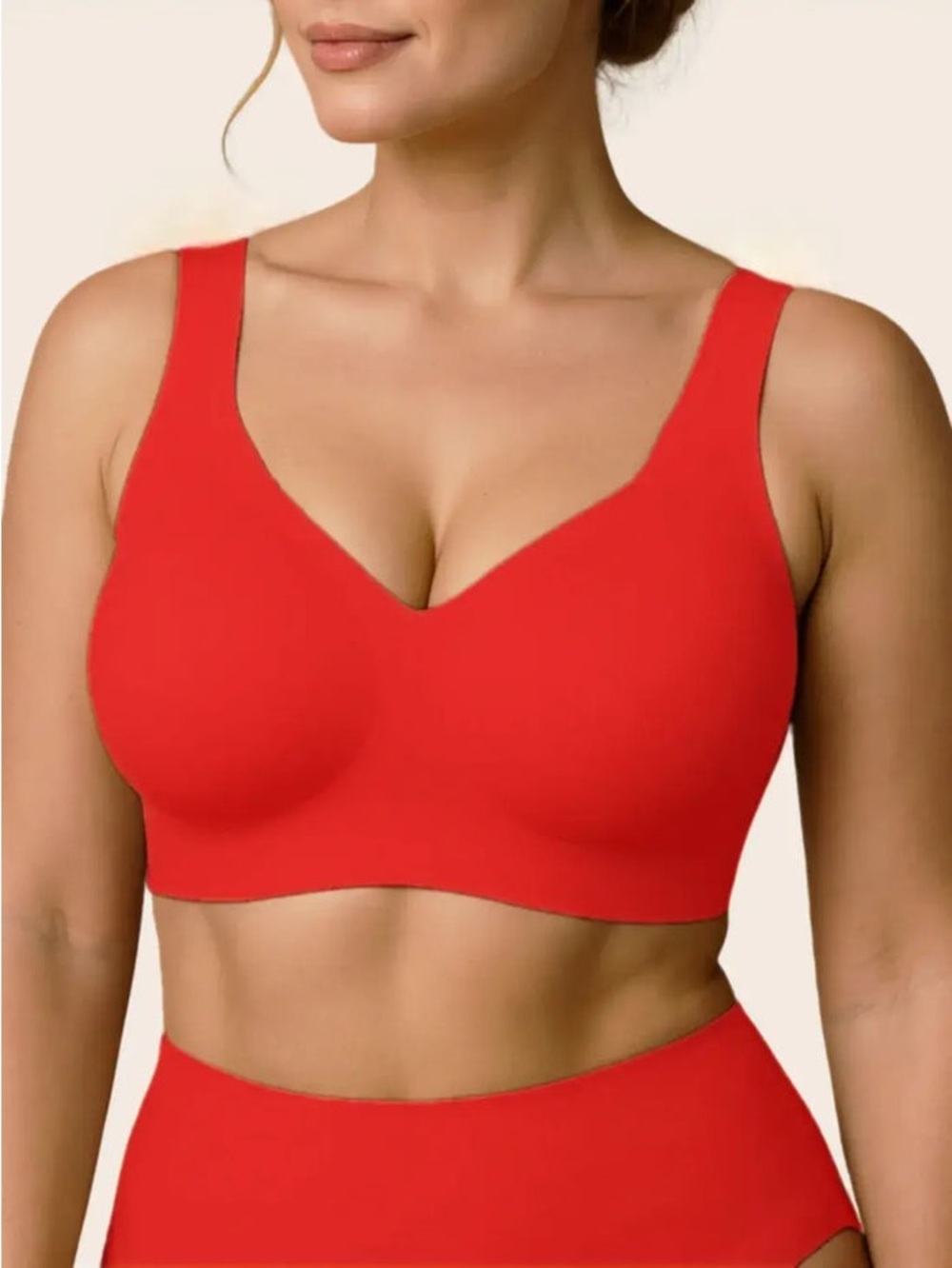 Soft Intention Jelly Wireless T Shirt Bra Red NWT 6XL